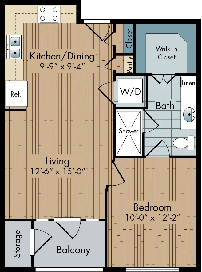 2111 Austin Houston Apartments FloorPlan 1