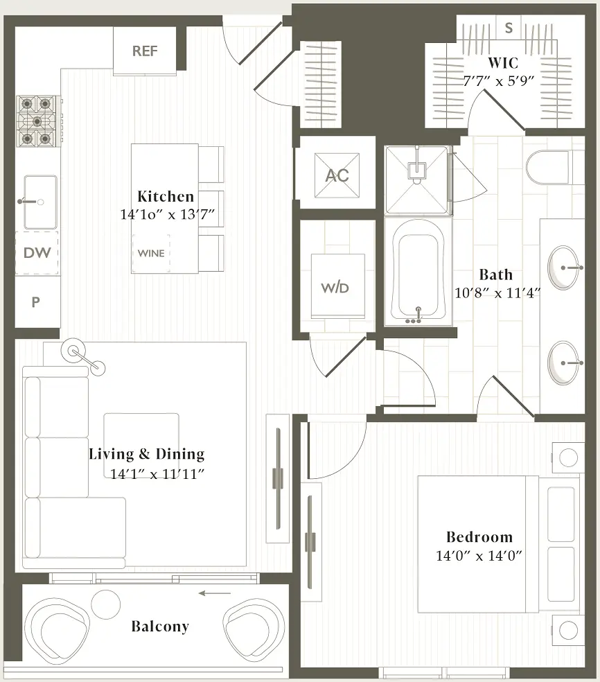 Parkside Residences Houston Apartment Floorplan 4