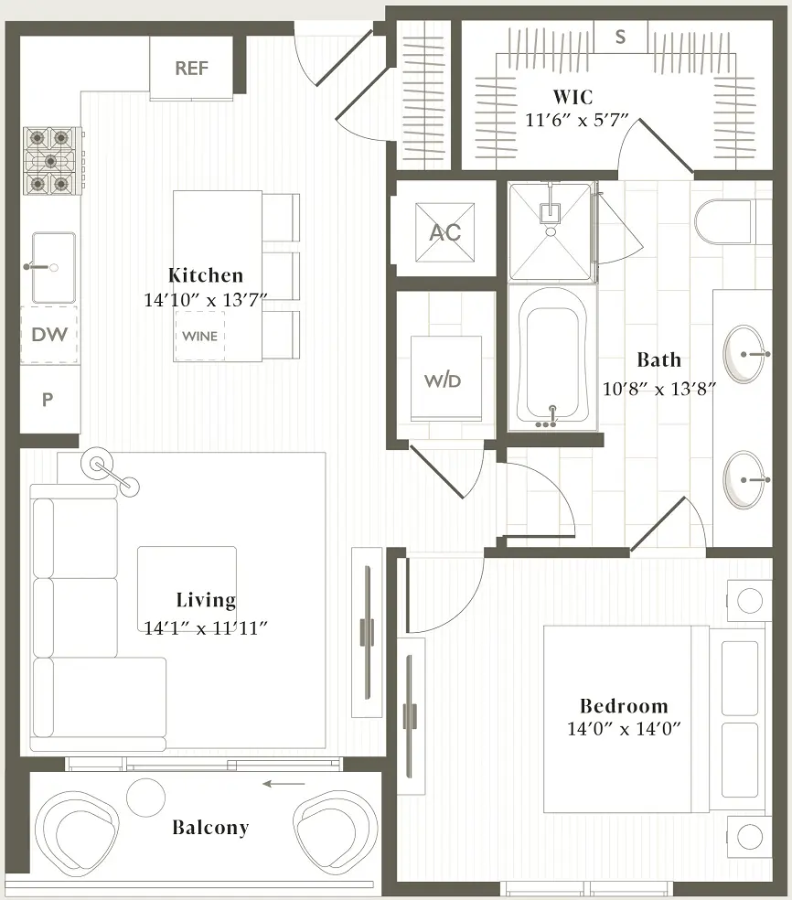 Parkside Residences Houston Apartment Floorplan 3