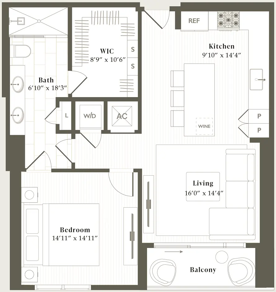 Parkside Residences Houston Apartment Floorplan 6