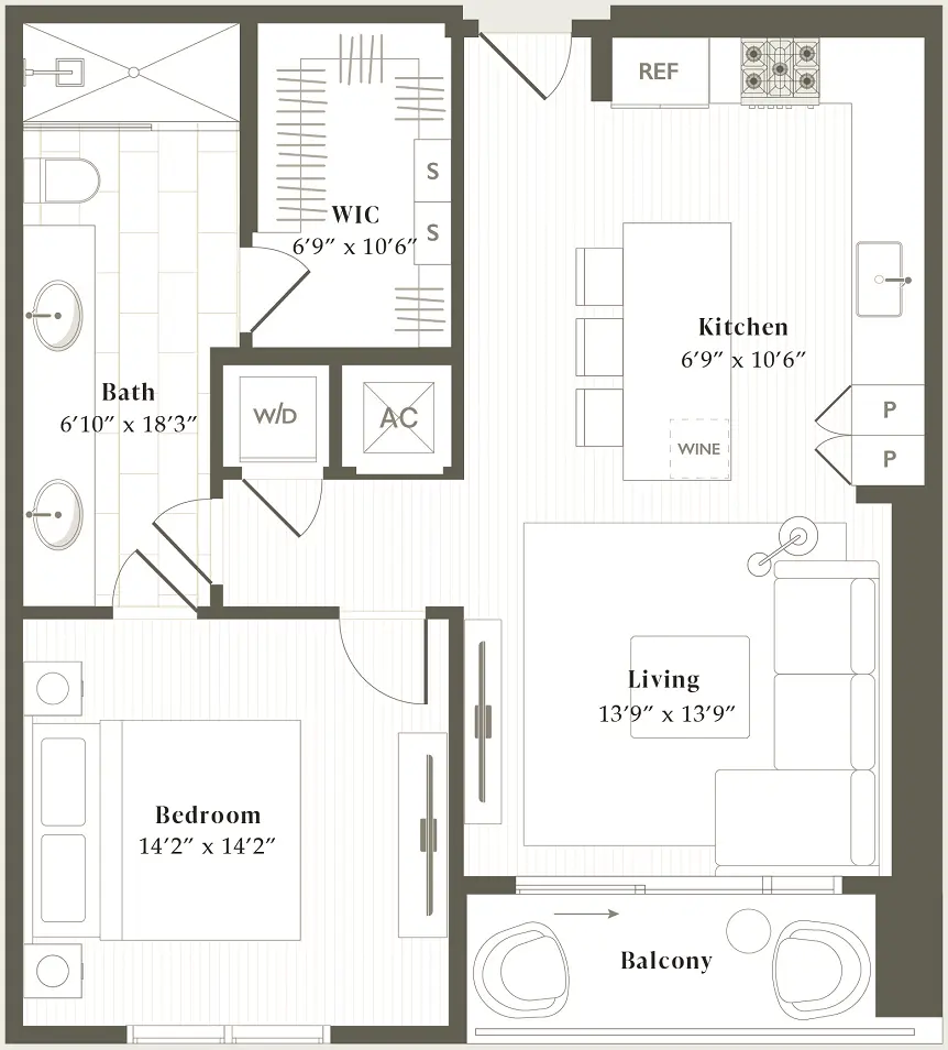 Parkside Residences Houston Apartment Floorplan 5