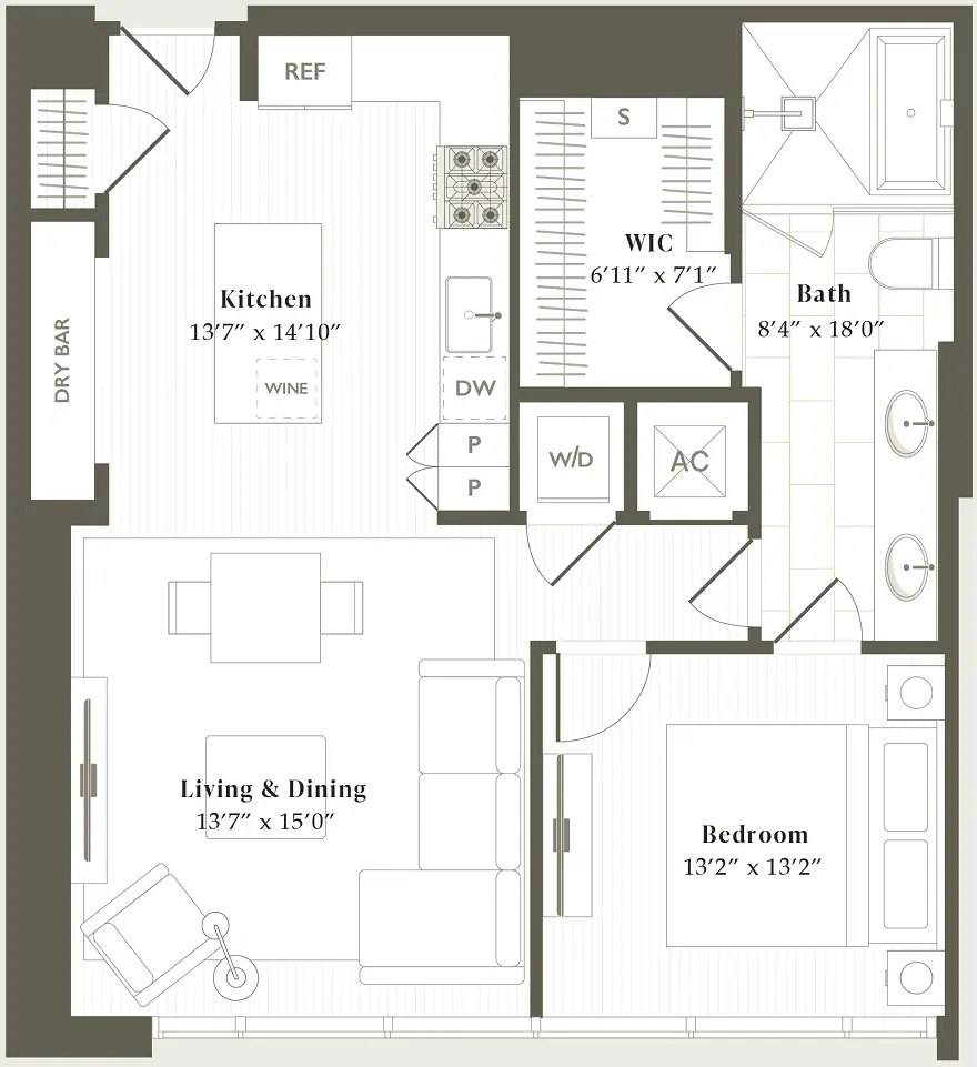 Parkside Residences Houston Apartment Floorplan 7
