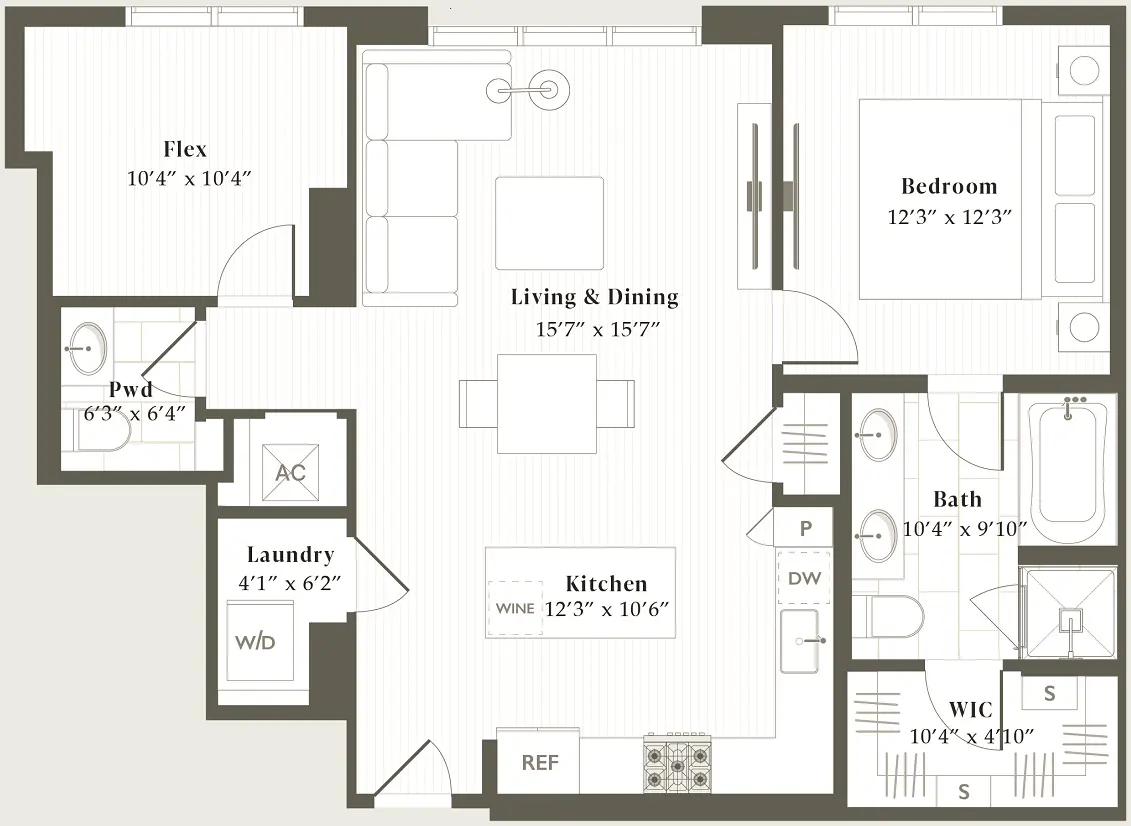 Parkside Residences Houston Apartment Floorplan 8