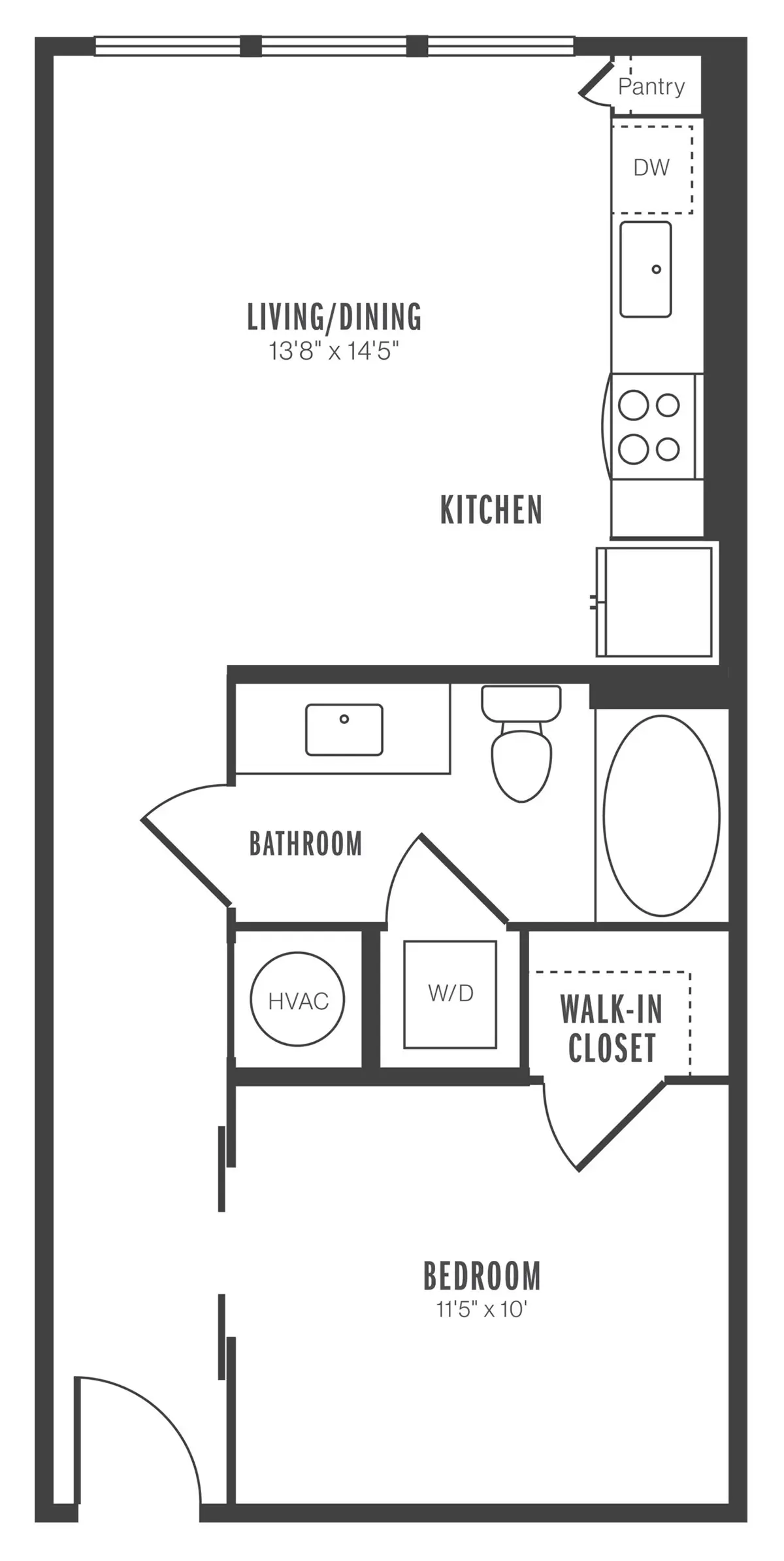 Alexan 5151 Houston Apartment Floorplan 1