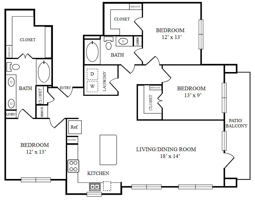 Avasa Spring Branch Houston Apartments FloorPlan 28