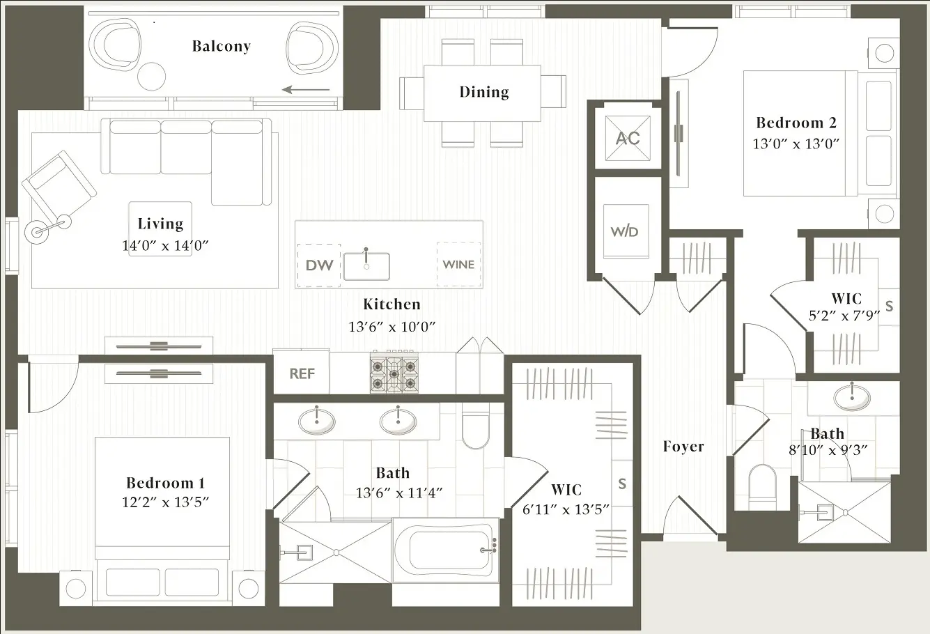 Parkside Residences Houston Apartment Floorplan 9