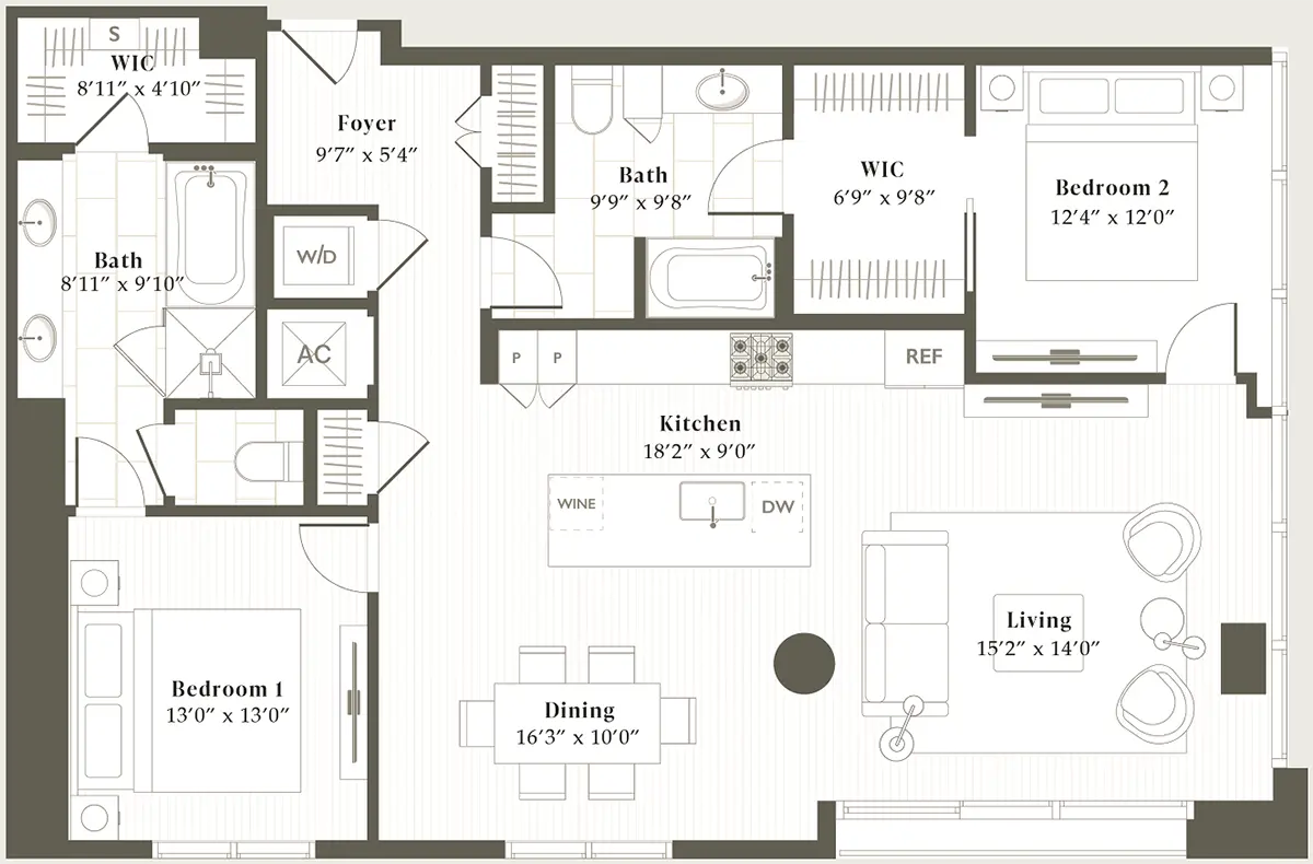 Parkside Residences Houston Apartment Floorplan 11