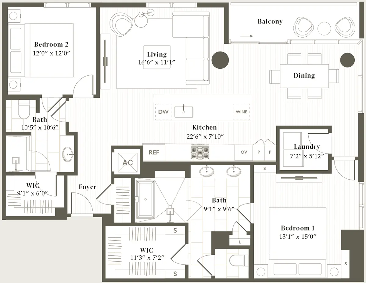 Parkside Residences Houston Apartment Floorplan 13