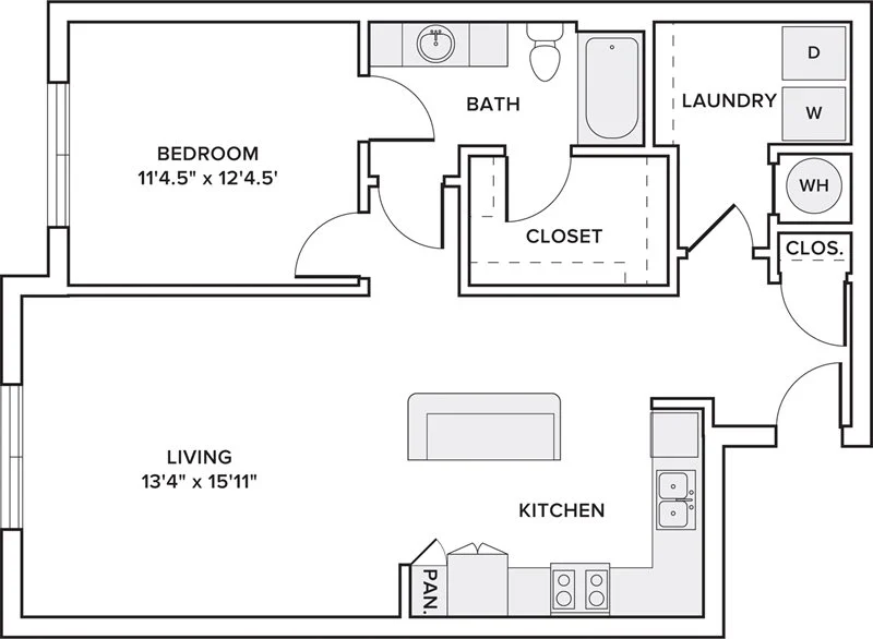 Beckett Cottingham Houston Apartments FloorPlan 1
