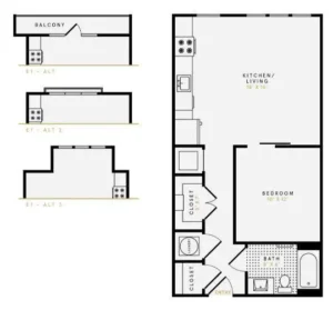 Boone Manor Houston Apartment Floorplan 1
