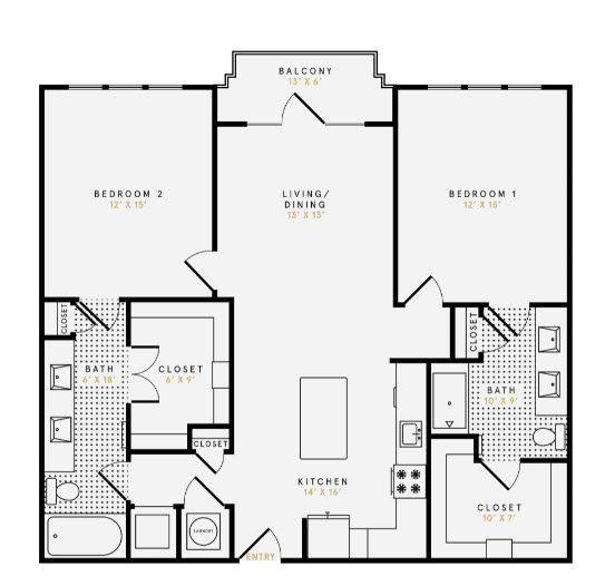Boone Manor Houston Apartment Floorplan 14