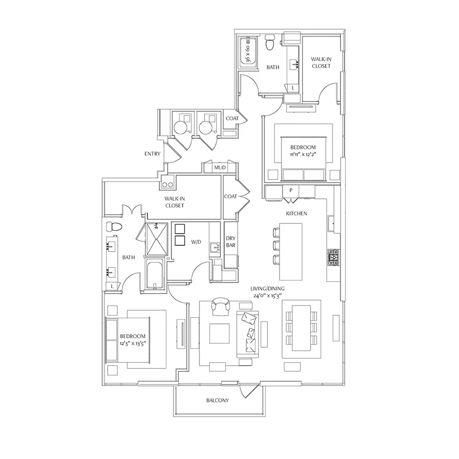 Bowen River Oaks Houston Apartments FloorPlan 13