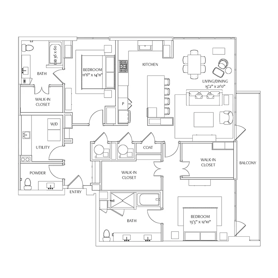 Bowen River Oaks Houston Apartments FloorPlan 14