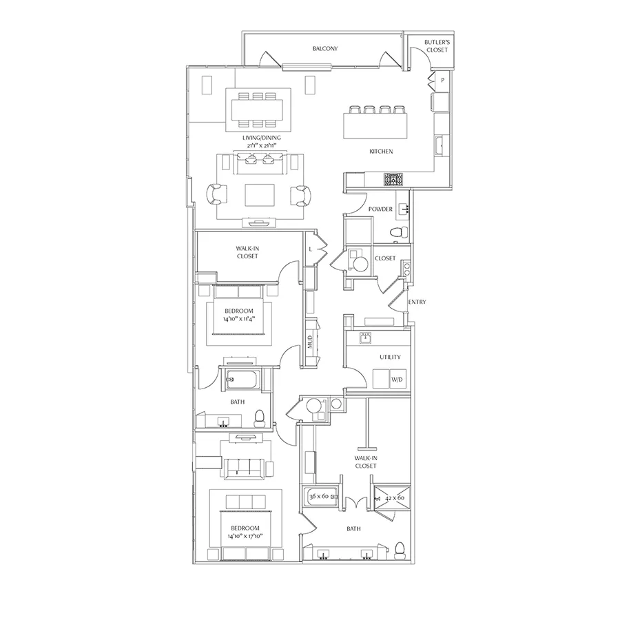 Bowen River Oaks Houston Apartments FloorPlan 15
