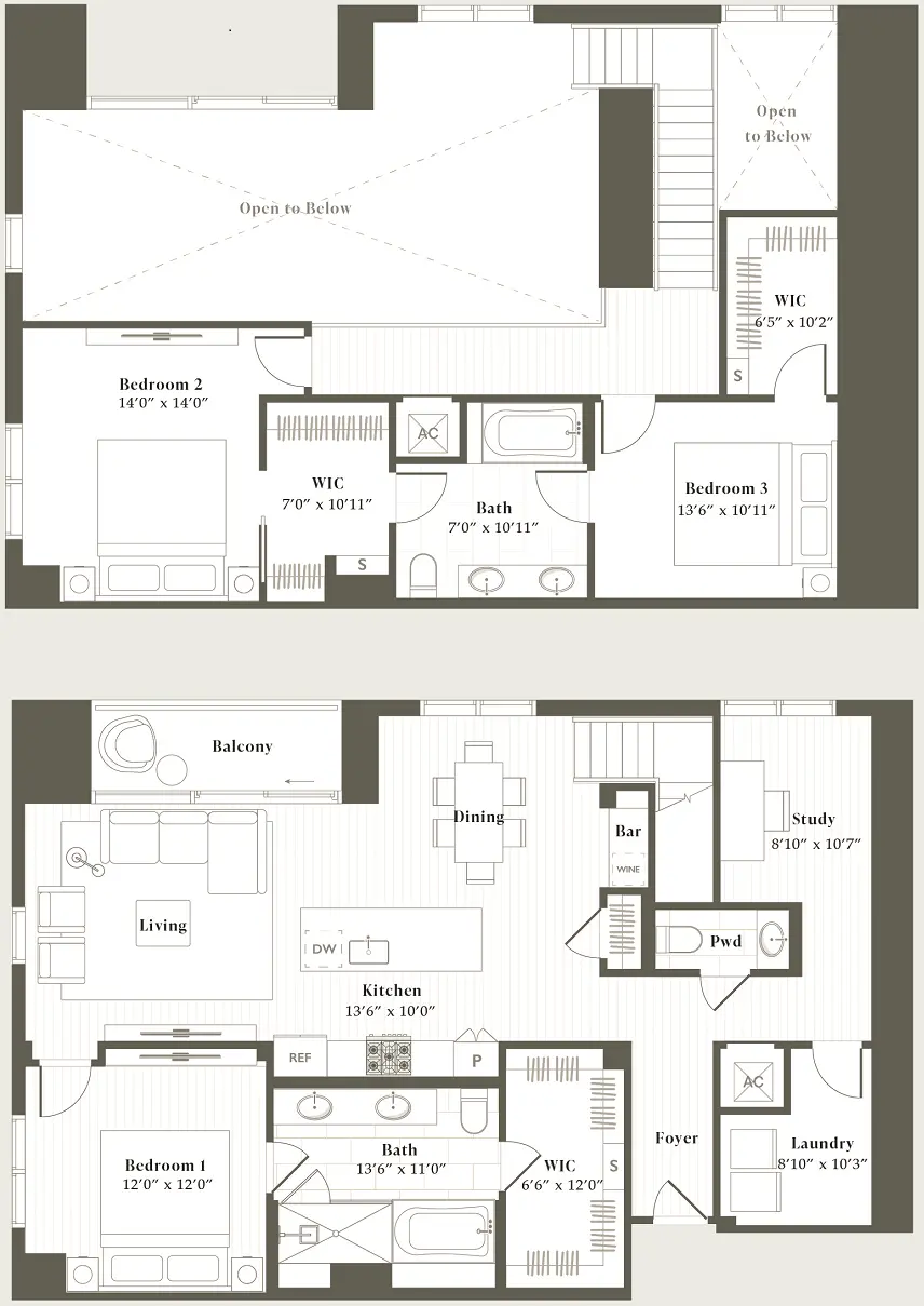 Parkside Residences Houston Apartment Floorplan 14