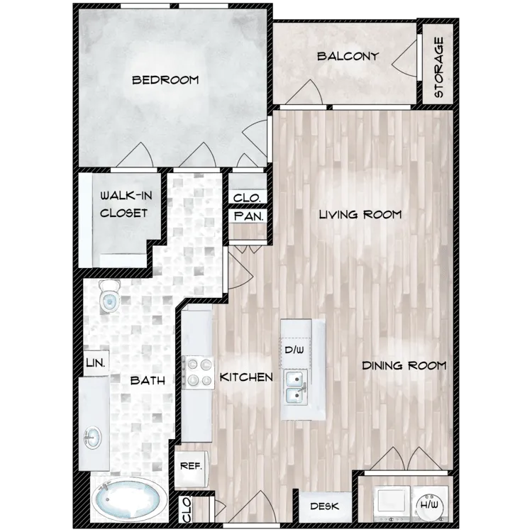 Caroline Lofts Houston Apartments FloorPlan 2