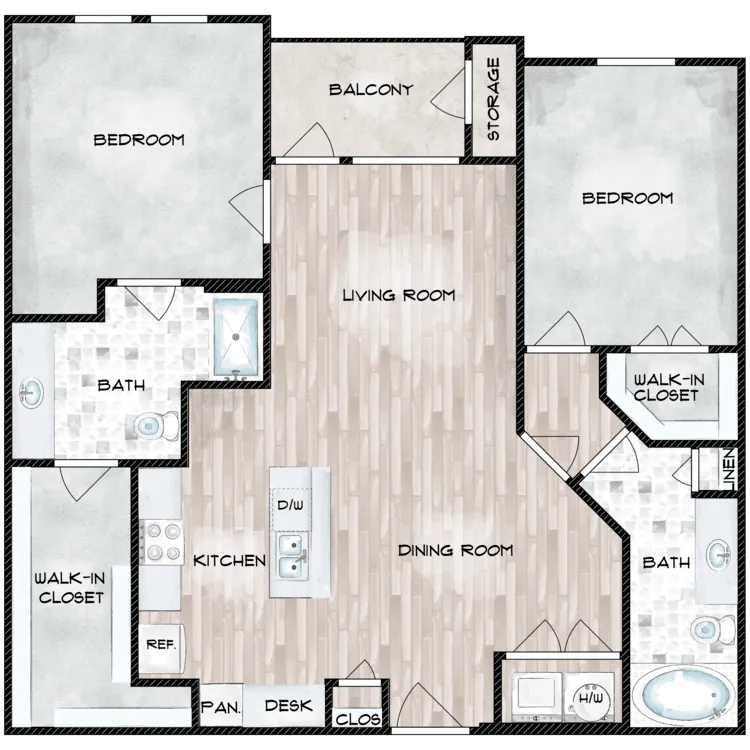 Caroline Lofts Houston Apartments FloorPlan 3