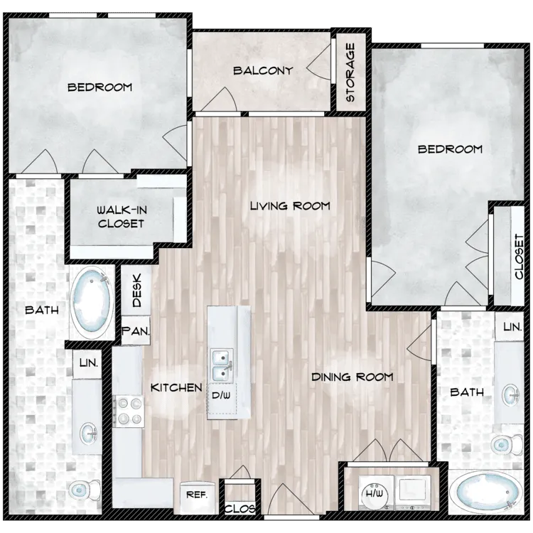 Caroline Lofts Houston Apartments FloorPlan 4