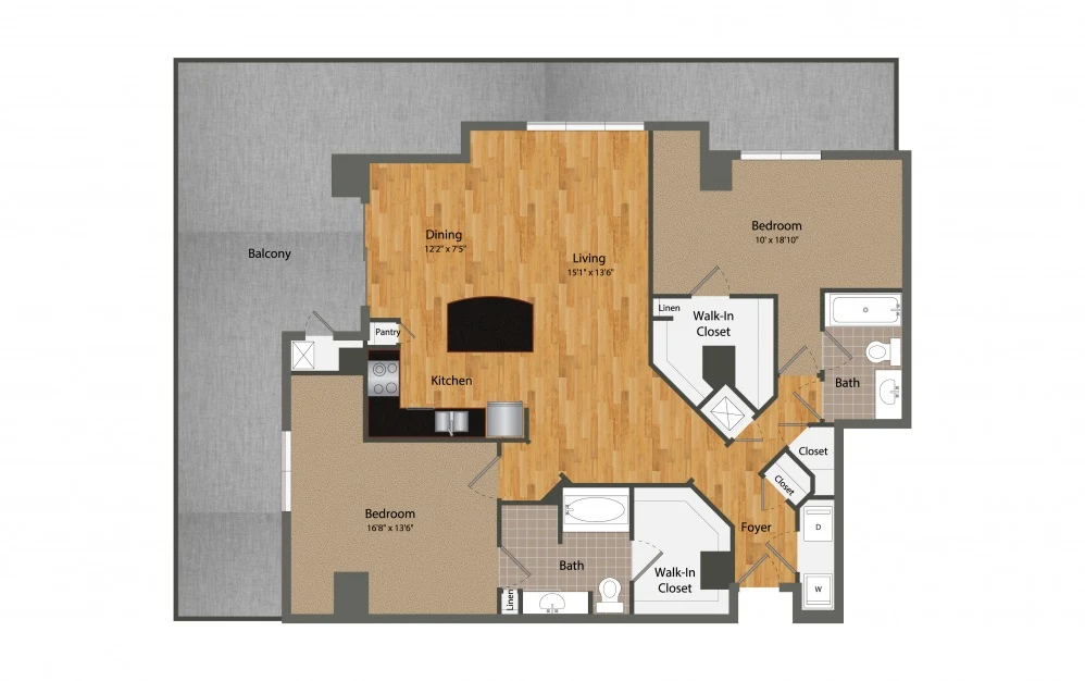 Dominion Post Oak Houston Apartment FloorPlan 10