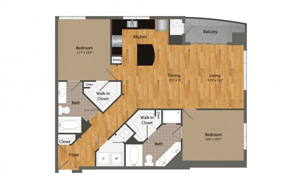 Dominion Post Oak Houston Apartment FloorPlan 6