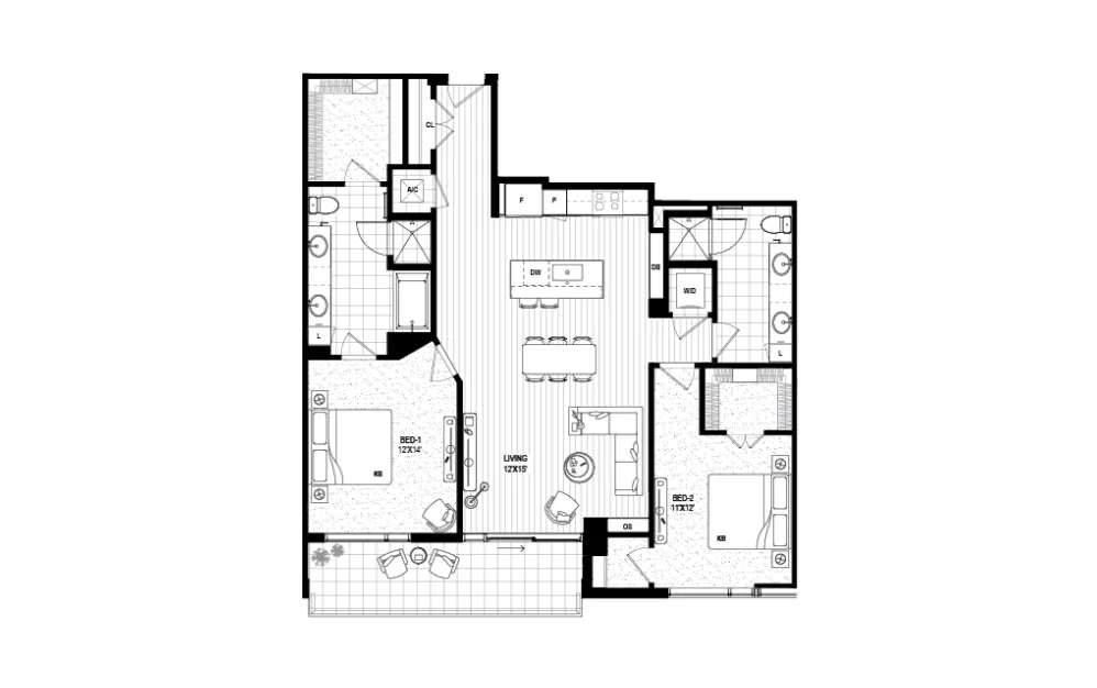 Drewery Place Houston Apartments FloorPlan 15