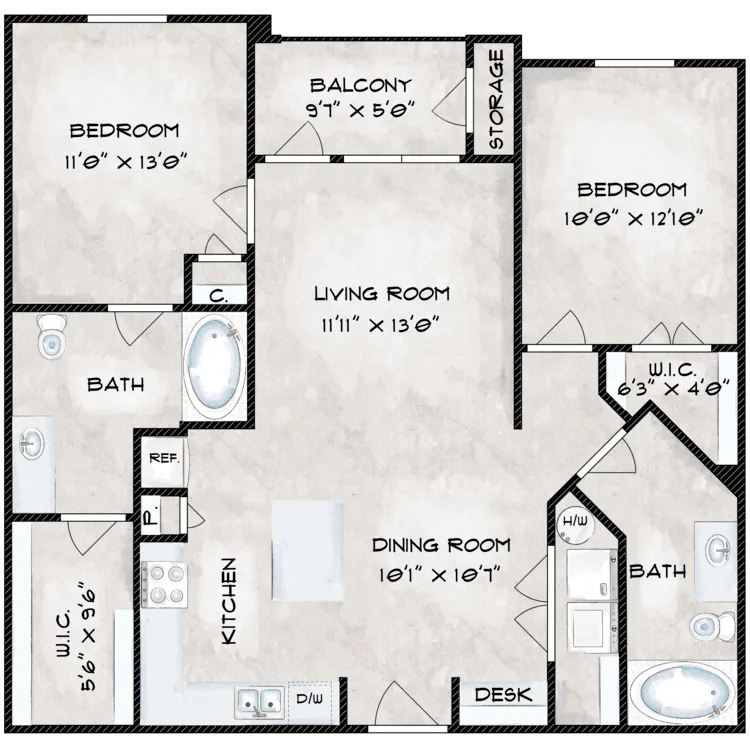 EaDo Lofts Houston Apartments FloorPlan 2