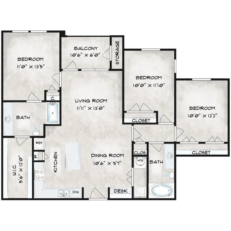 EaDo Lofts Houston Apartments FloorPlan 3