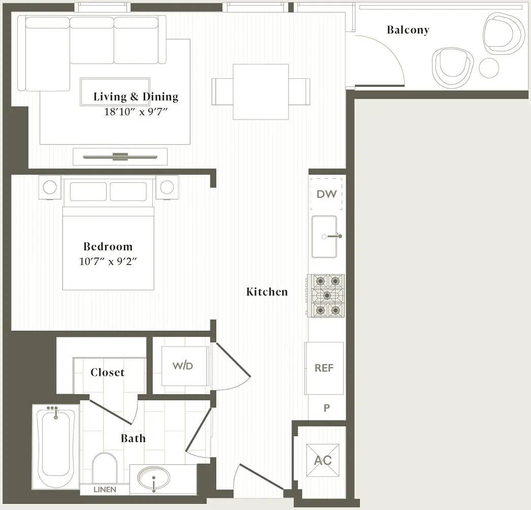 Parkside Residences Houston Apartment Floorplan 1