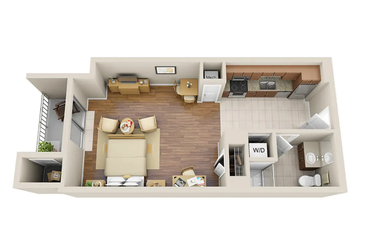 M5250 Houston Apartments FloorPlan 1