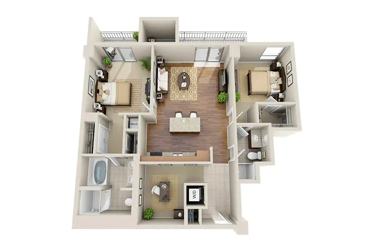 M5250 Houston Apartments FloorPlan 14