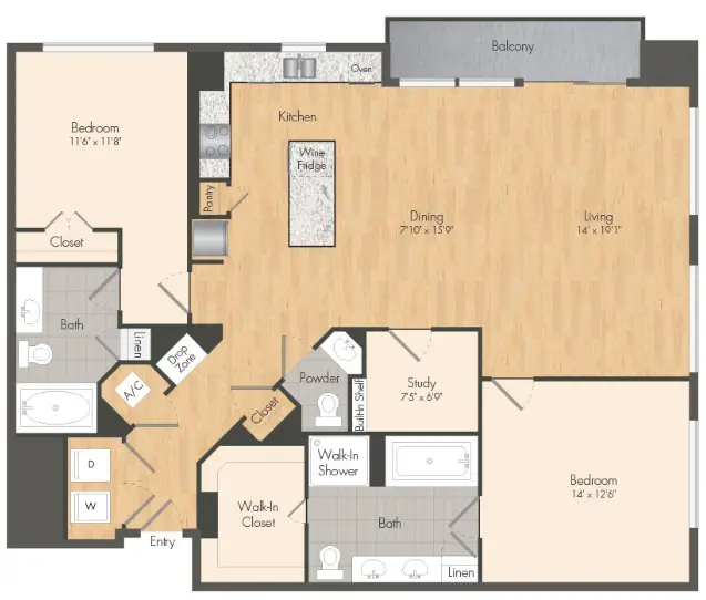 Novel River Oaks Houston Apartments FloorPlan 14