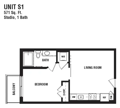 Pearl Rosemont Houston Apartments FloorPlan 1