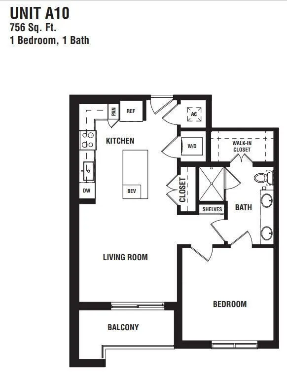Pearl Rosemont Houston Apartments FloorPlan 14