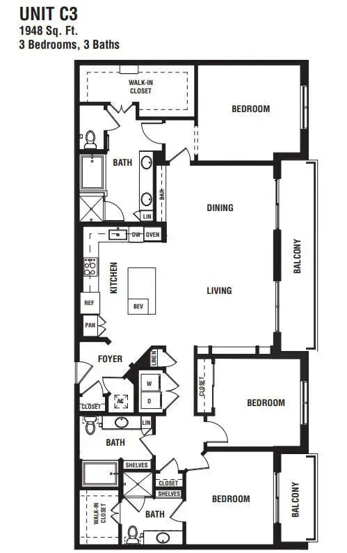 Pearl Rosemont Houston Apartments FloorPlan 24