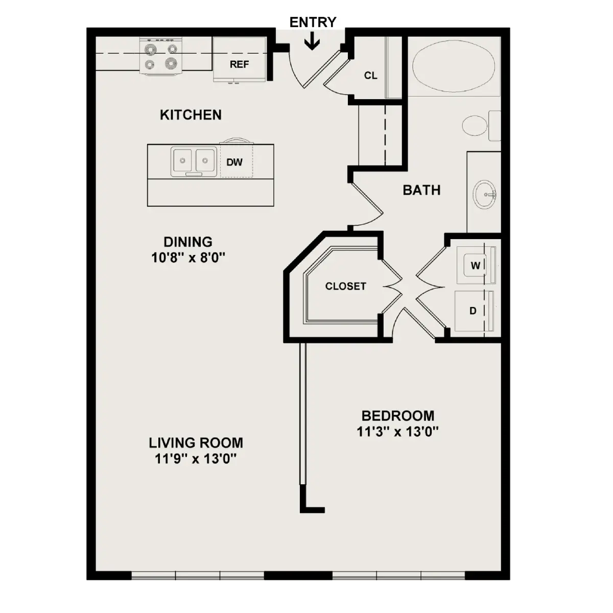 Sabine Street Lofts Houston Apartments FloorPlan 1