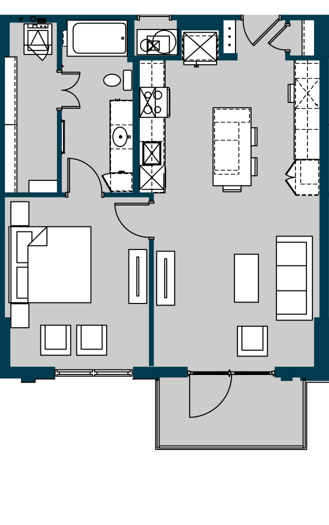 The Carter Houston Apartment FloorPlan 5
