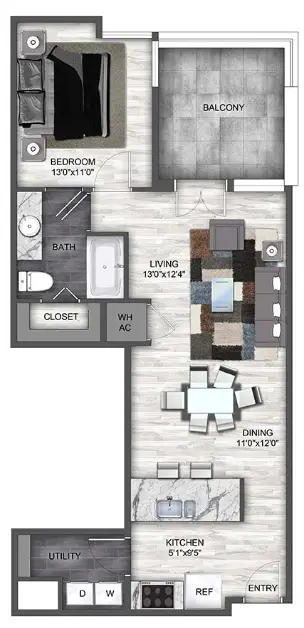 The Lofts at CityCentre Houston Apartments FloorPlan 1
