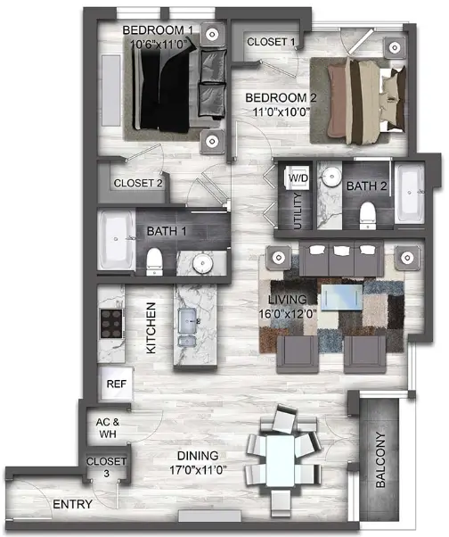 The Lofts at CityCentre Houston Apartments FloorPlan 13