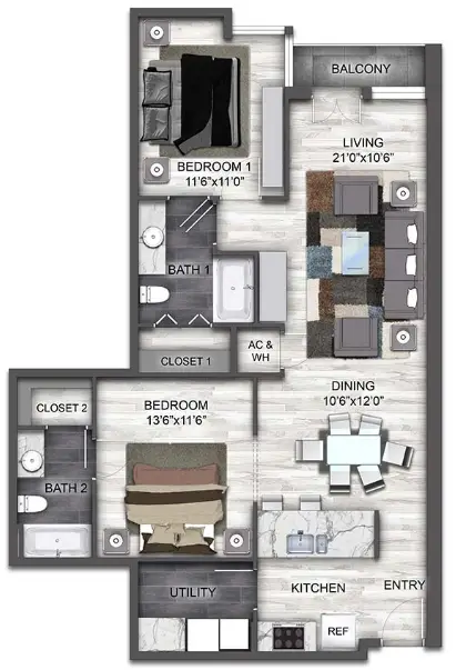 The Lofts at CityCentre Houston Apartments FloorPlan 14