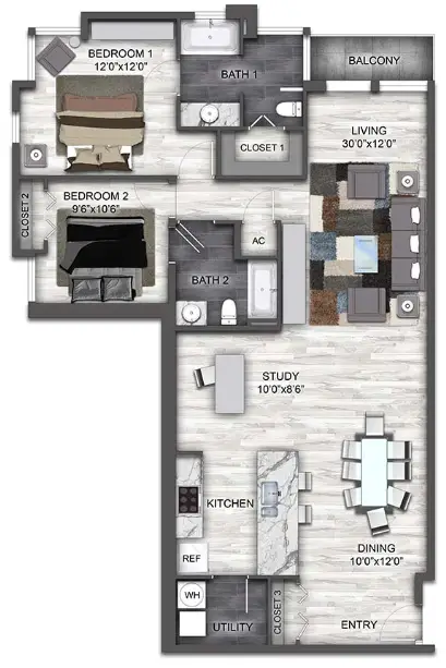 The Lofts at CityCentre Houston Apartments FloorPlan 15