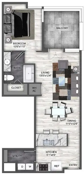 The Lofts at CityCentre Houston Apartments FloorPlan 2