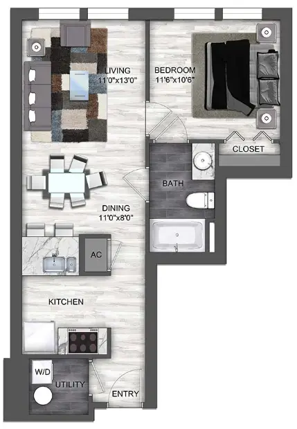 The Lofts at CityCentre Houston Apartments FloorPlan 5