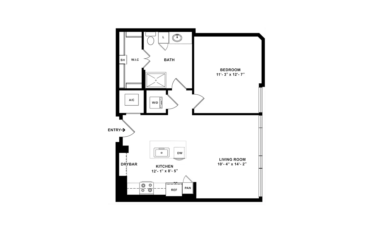 The Mckinley Houston Apartments FloorPlan 1