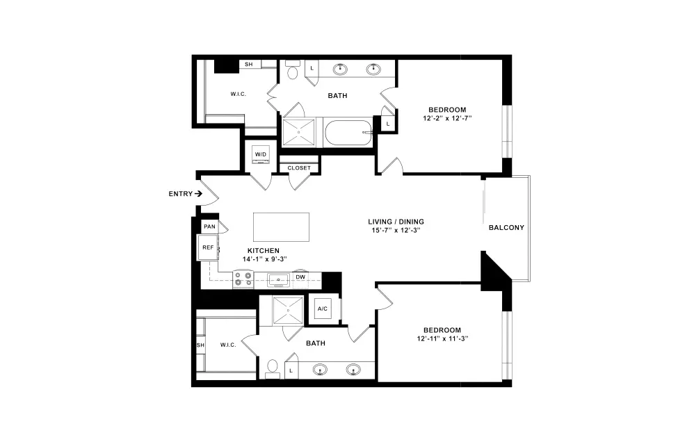 The Mckinley Houston Apartments FloorPlan 14