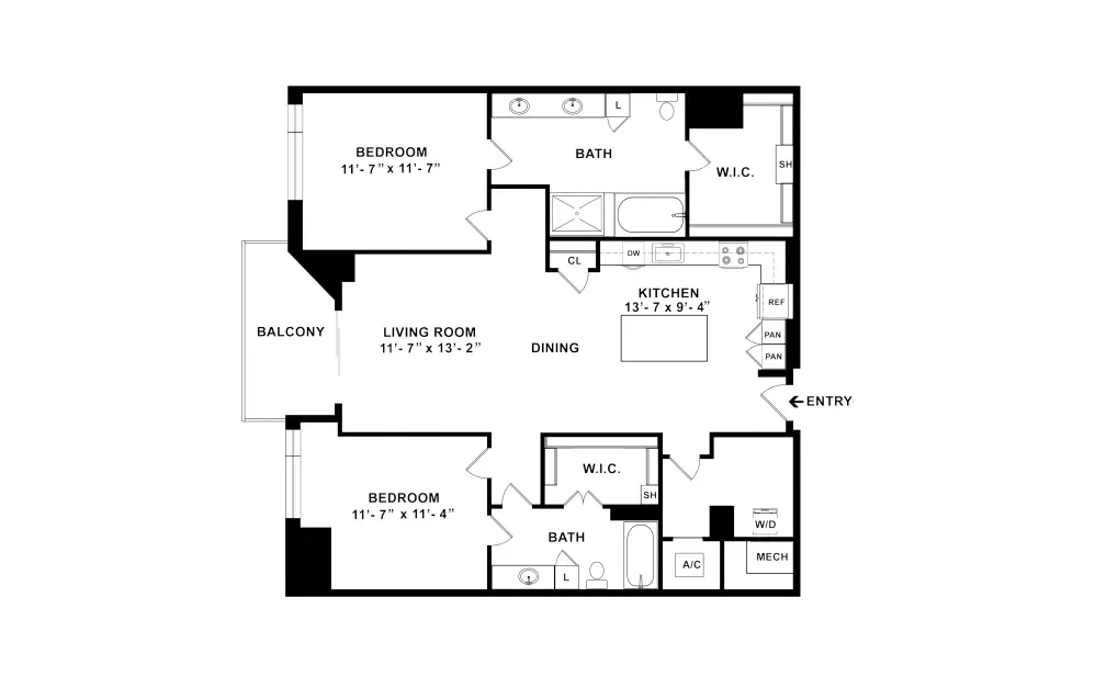 The Mckinley Houston Apartments FloorPlan 16