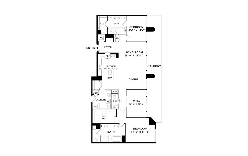 The Mckinley Houston Apartments FloorPlan 25