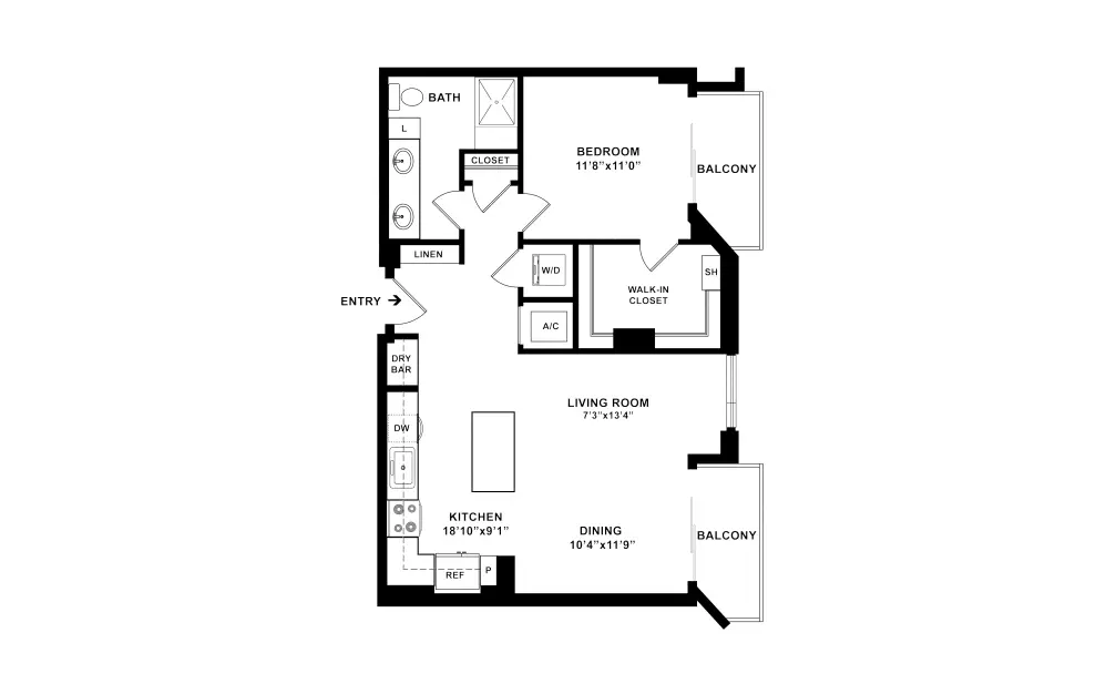 The Mckinley Houston Apartments FloorPlan 7