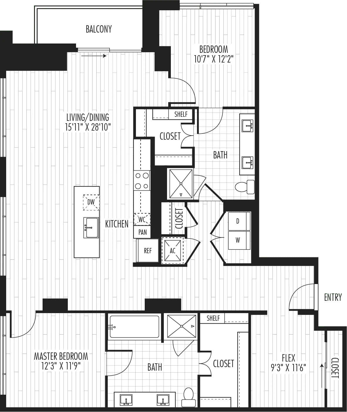 The Residences at La Colombe d’Or Houston Apartments FloorPlan 11