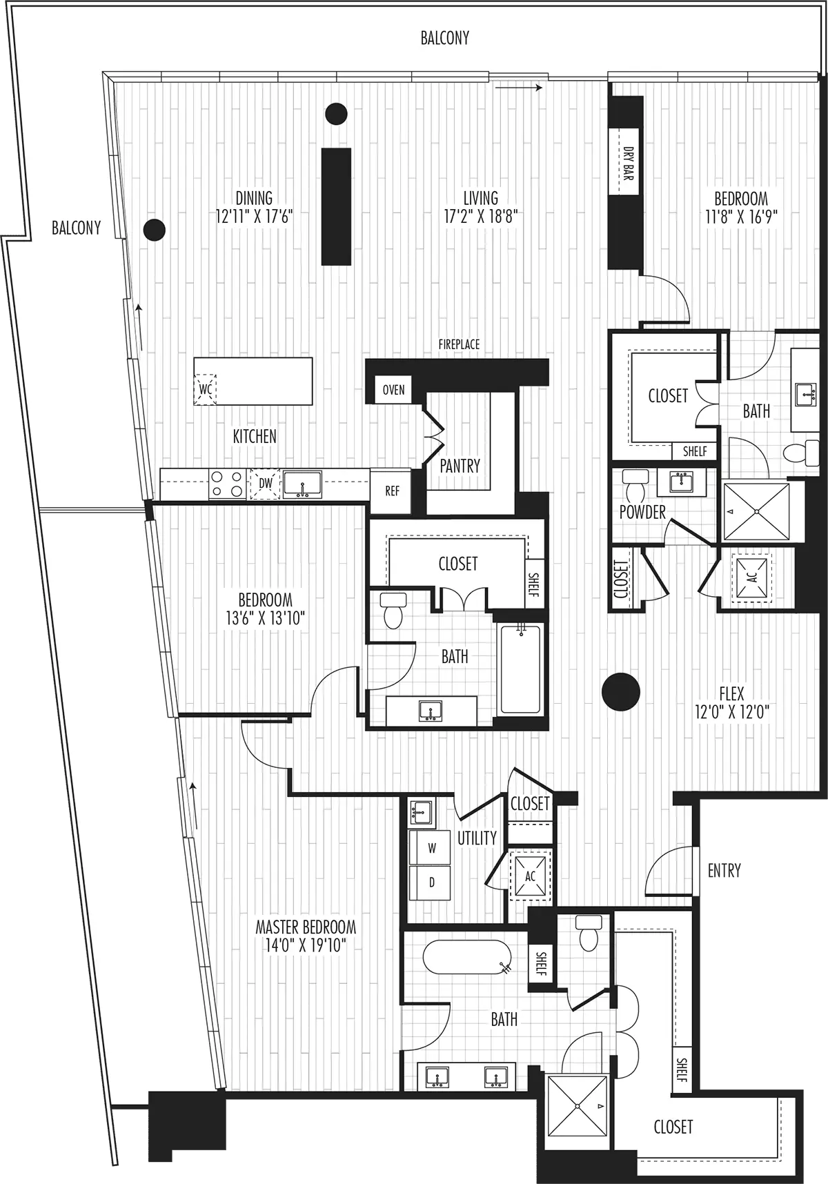 The Residences at La Colombe d’Or Houston Apartments FloorPlan 13