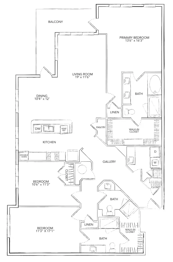 The Westcott Houston Apartments FloorPlan 15